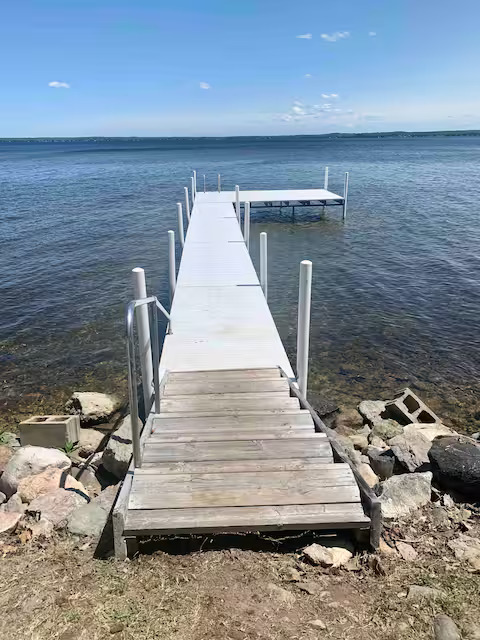 Black Lake cottage dock and lake view